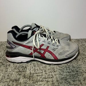 Asics Mid-Grey & Red Gt-2000 7 'Lemon Shark Running Shoes Size 11.5 Men’s